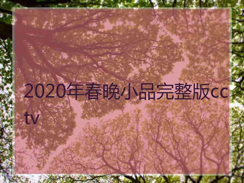 2020年春晚小品完整版cctv