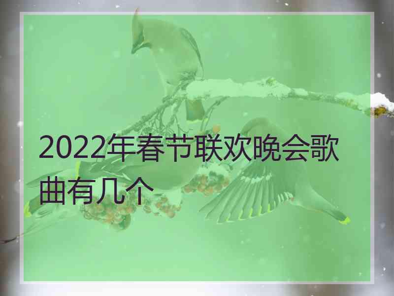 2022年春节联欢晚会歌曲有几个