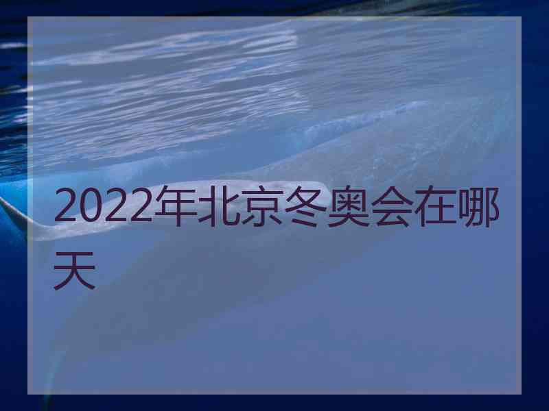 2022年北京冬奥会在哪天