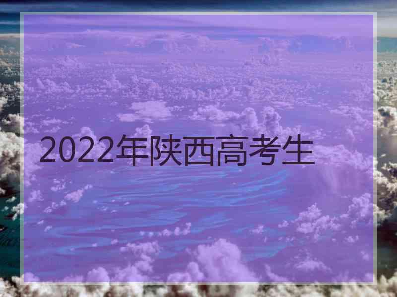 2022年陕西高考生