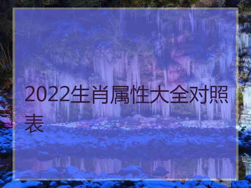 2022生肖属性大全对照表