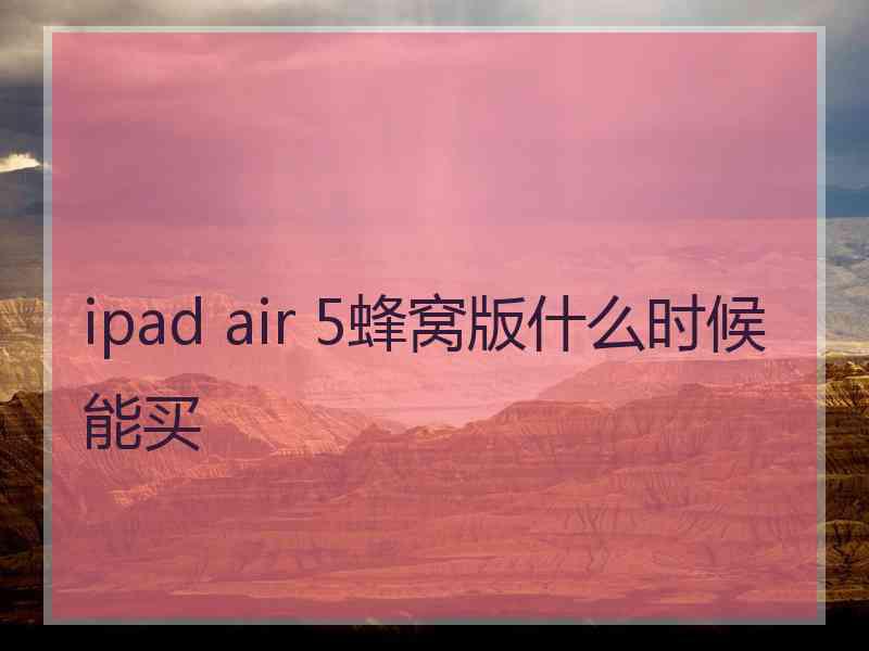 ipad air 5蜂窝版什么时候能买