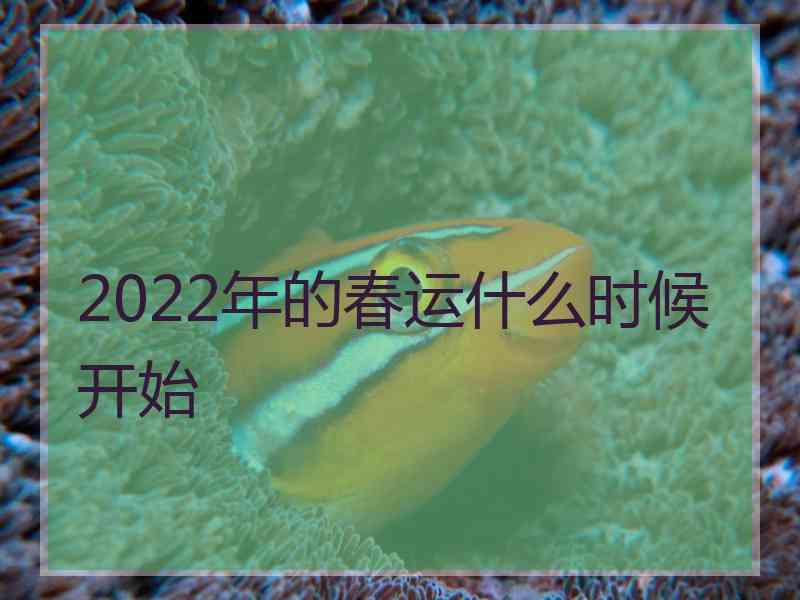 2022年的春运什么时候开始