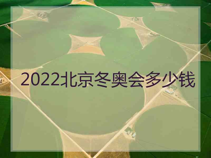 2022北京冬奥会多少钱