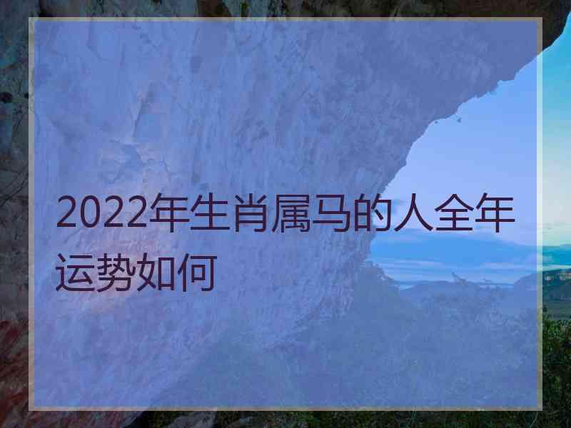 2022年生肖属马的人全年运势如何