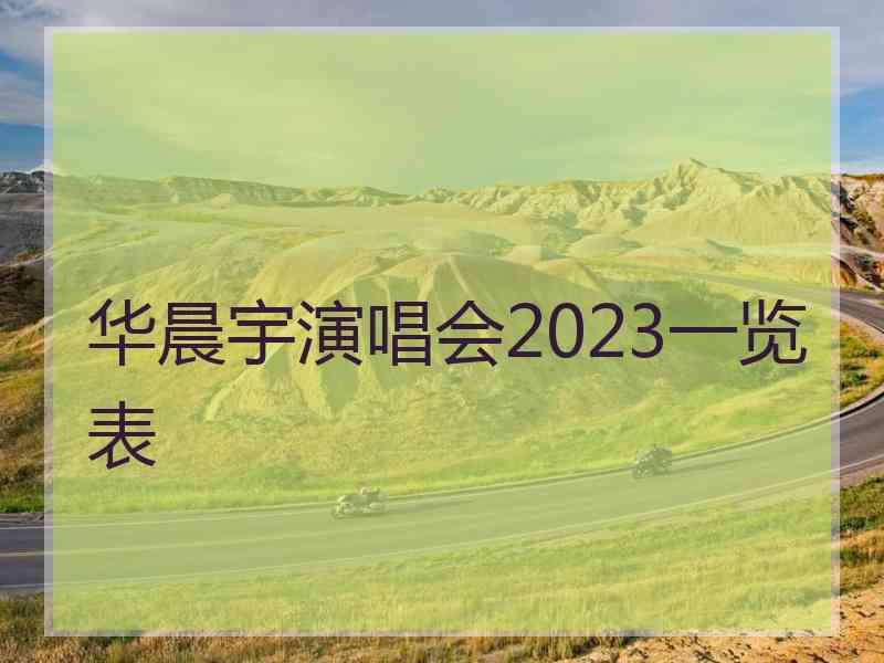 华晨宇演唱会2023一览表