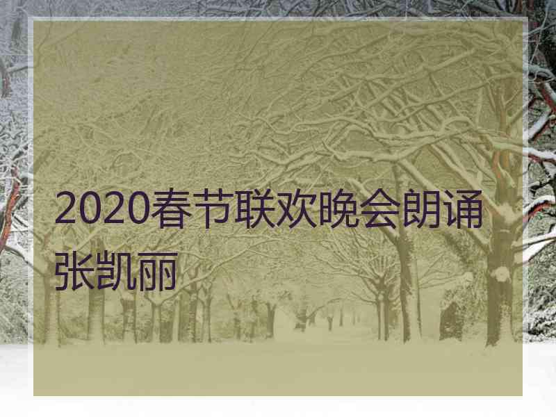 2020春节联欢晚会朗诵张凯丽