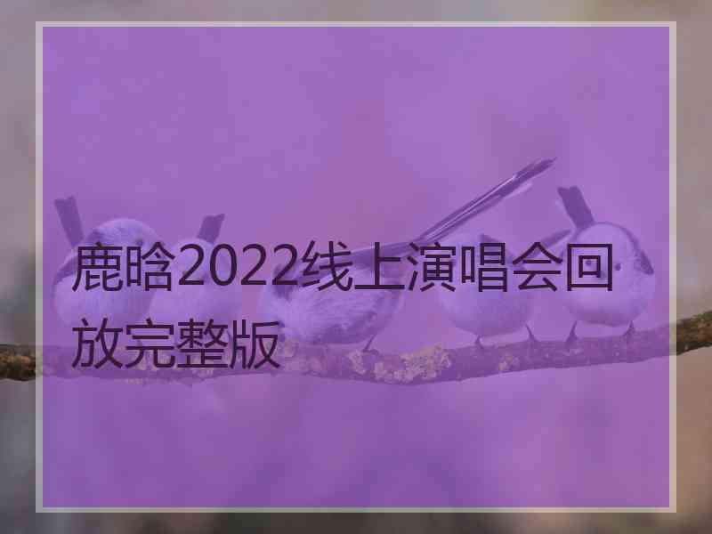 鹿晗2022线上演唱会回放完整版