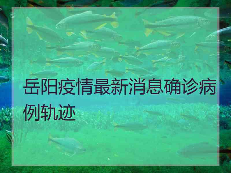 岳阳疫情最新消息确诊病例轨迹