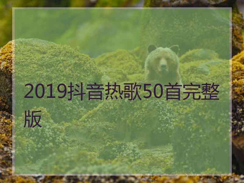 2019抖音热歌50首完整版