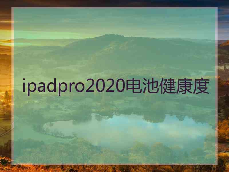 ipadpro2020电池健康度