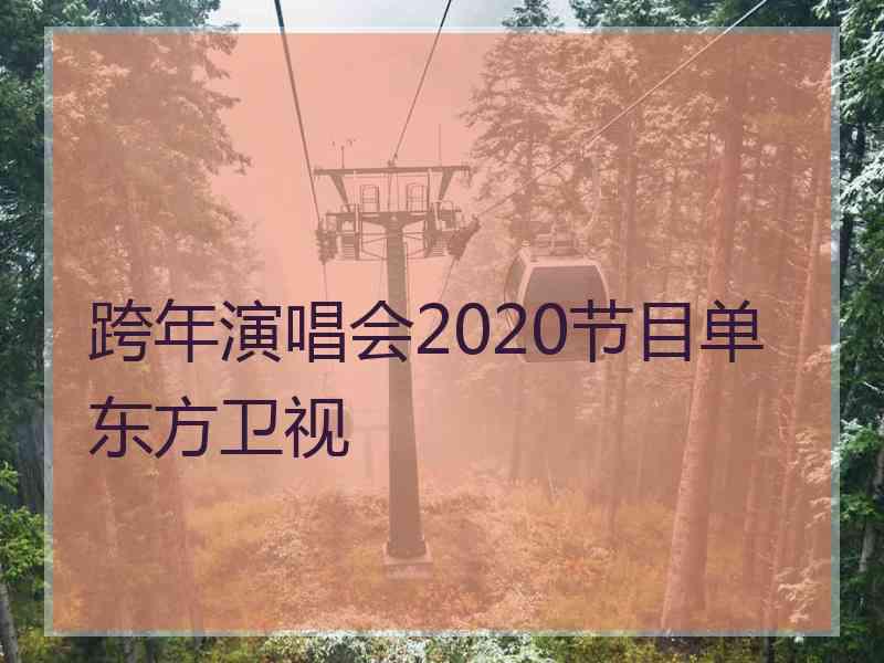 跨年演唱会2020节目单东方卫视