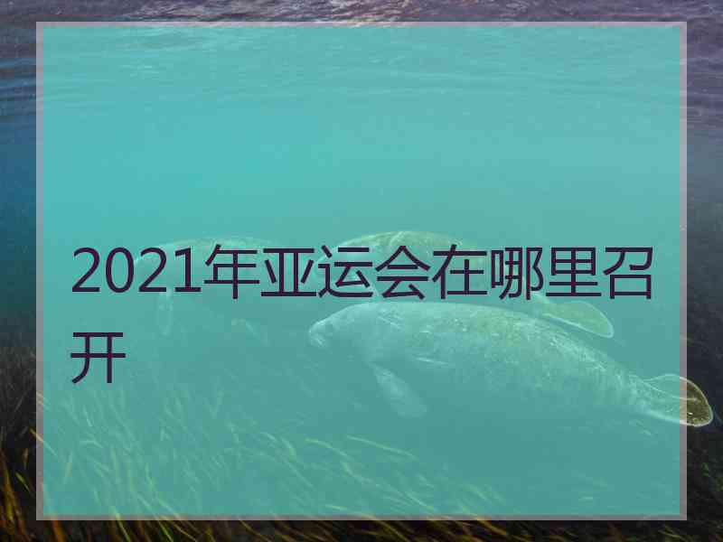 2021年亚运会在哪里召开