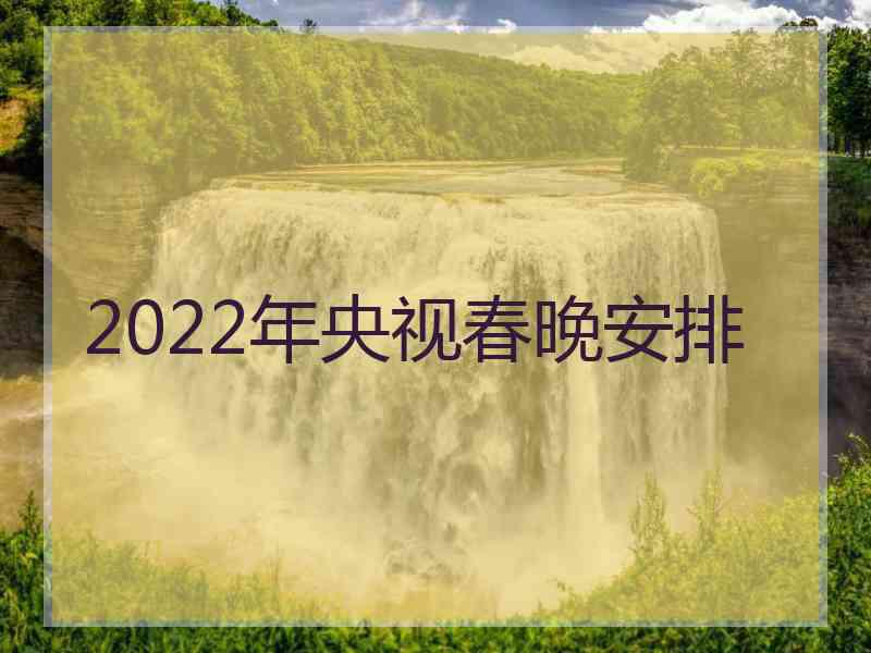 2022年央视春晚安排