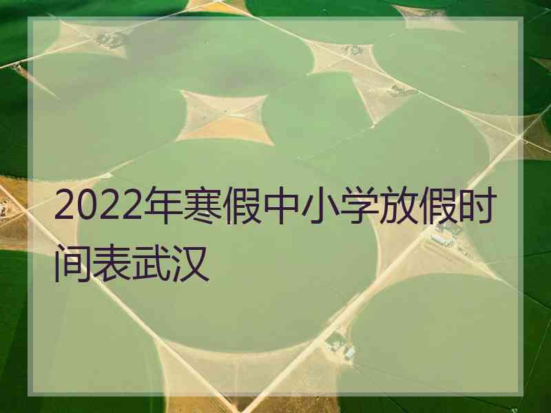 2022年寒假中小学放假时间表武汉