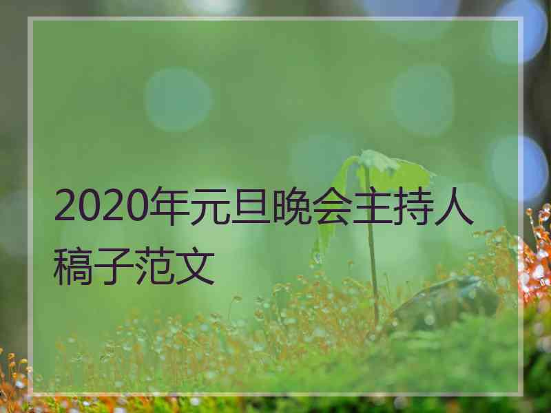 2020年元旦晚会主持人稿子范文