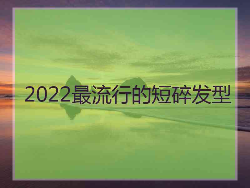 2022最流行的短碎发型