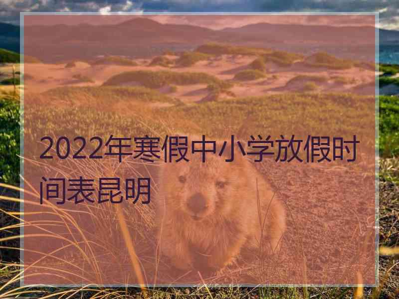 2022年寒假中小学放假时间表昆明