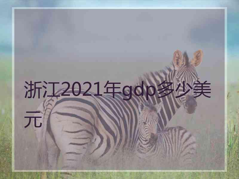 浙江2021年gdp多少美元