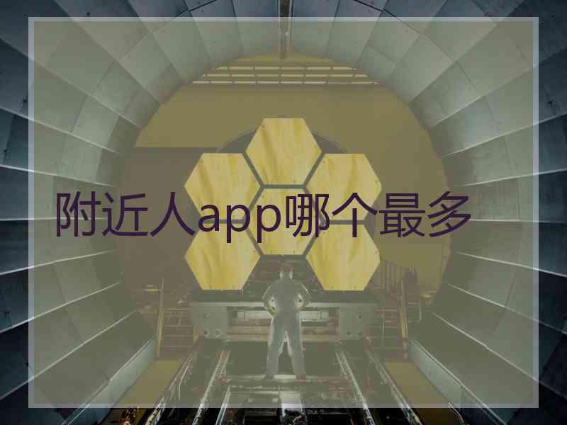 附近人app哪个最多