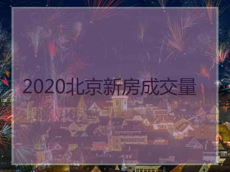 2020北京新房成交量