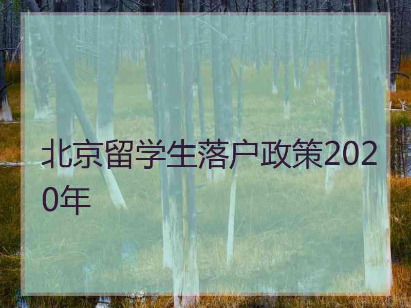 北京留学生落户政策2020年