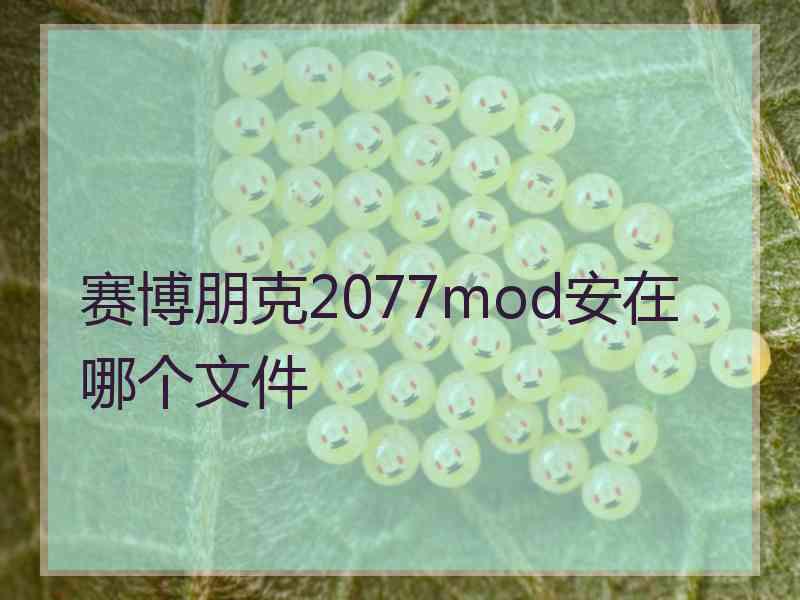 赛博朋克2077mod安在哪个文件