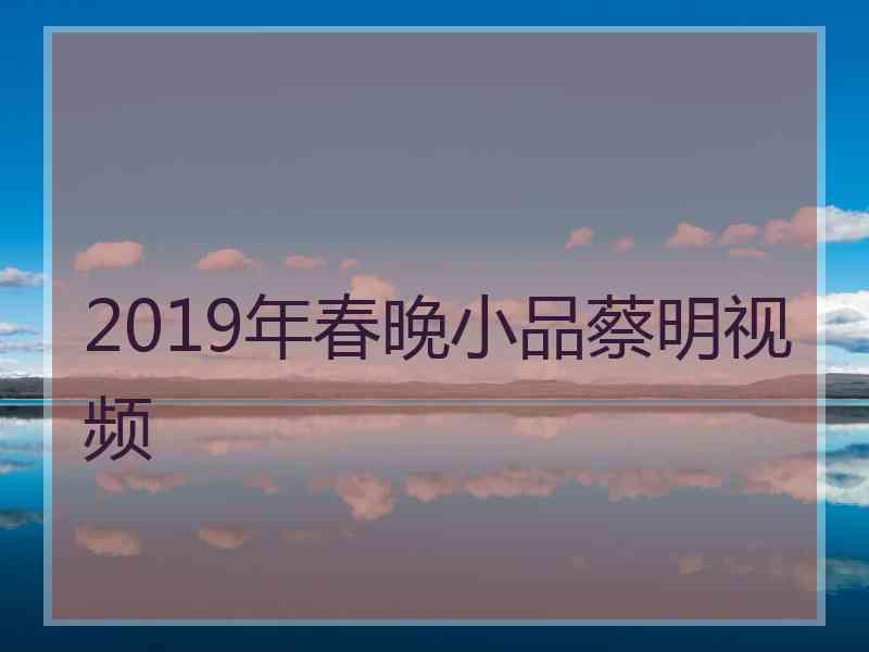 2019年春晚小品蔡明视频