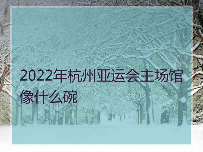 2022年杭州亚运会主场馆像什么碗