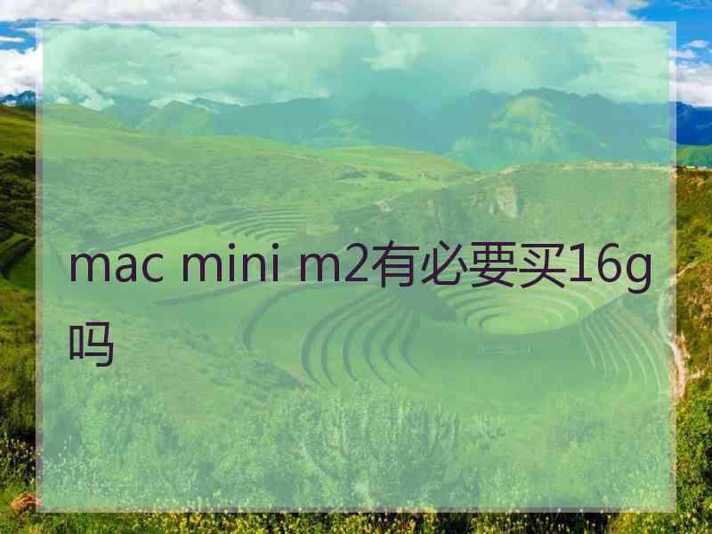 mac mini m2有必要买16g吗