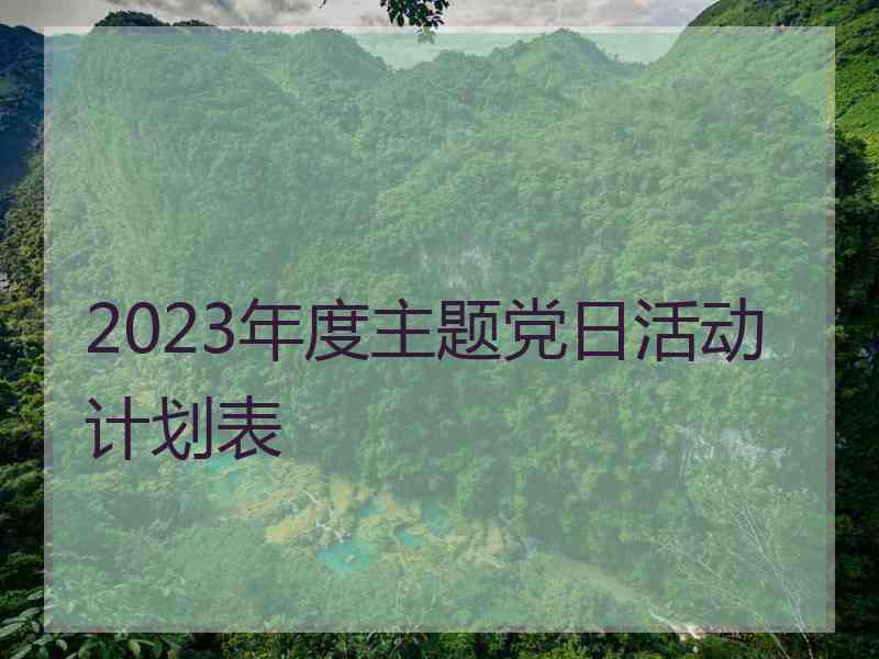 2023年度主题党日活动计划表