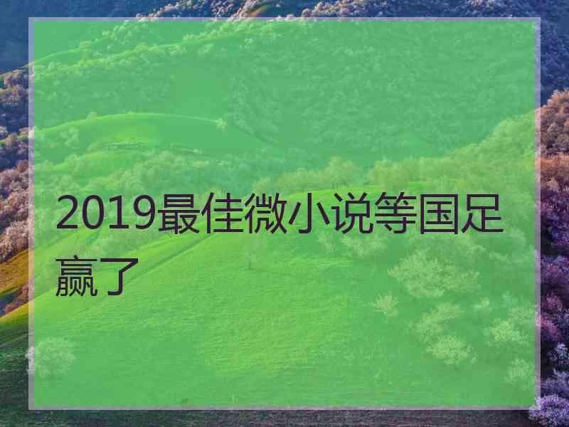 2019最佳微小说等国足赢了