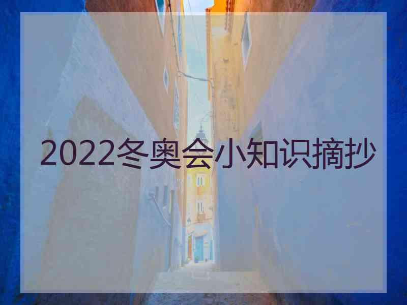 2022冬奥会小知识摘抄