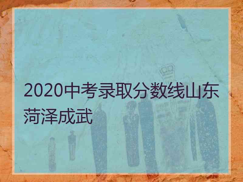 2020中考录取分数线山东菏泽成武