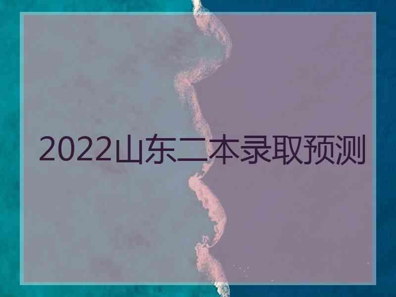 2022山东二本录取预测