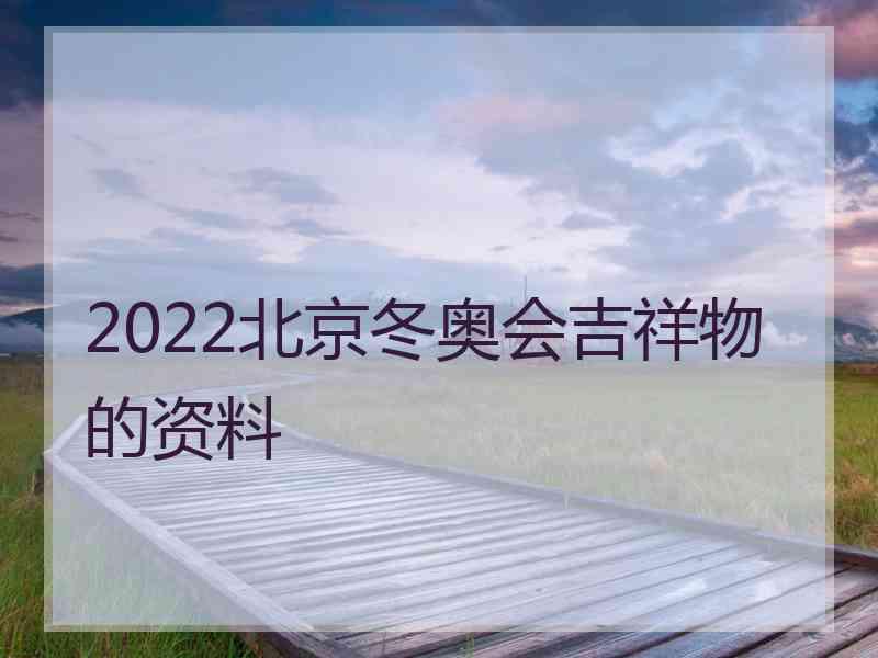 2022北京冬奥会吉祥物的资料