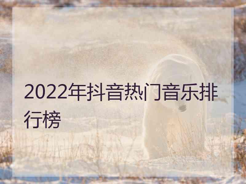 2022年抖音热门音乐排行榜