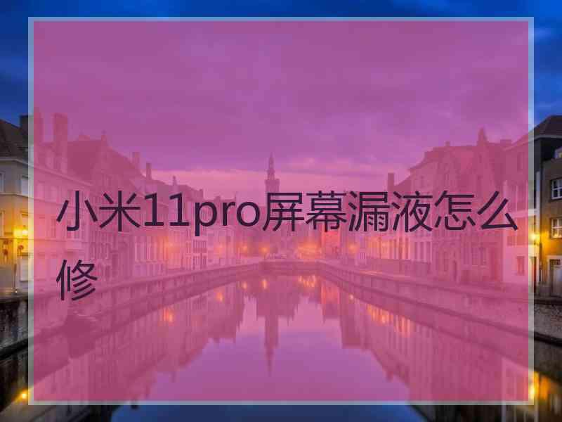 小米11pro屏幕漏液怎么修