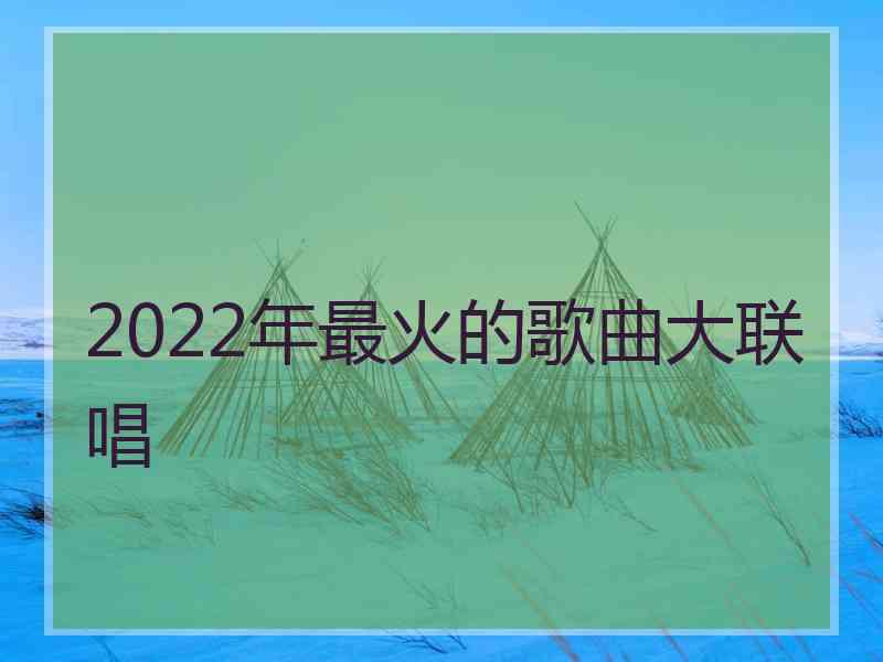 2022年最火的歌曲大联唱