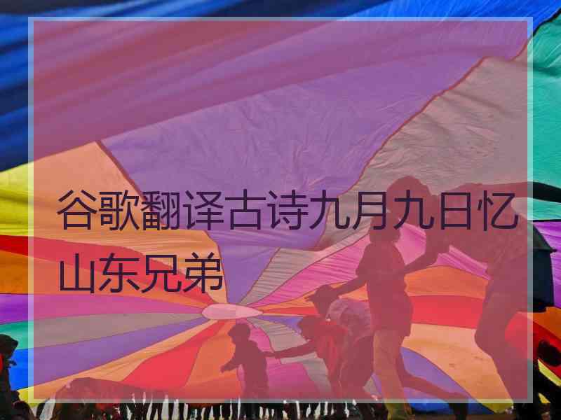 谷歌翻译古诗九月九日忆山东兄弟