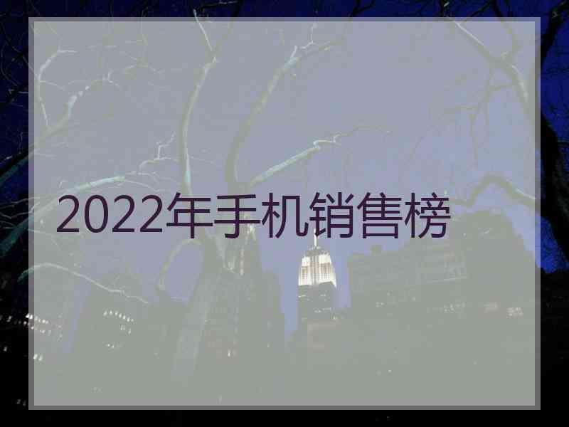 2022年手机销售榜