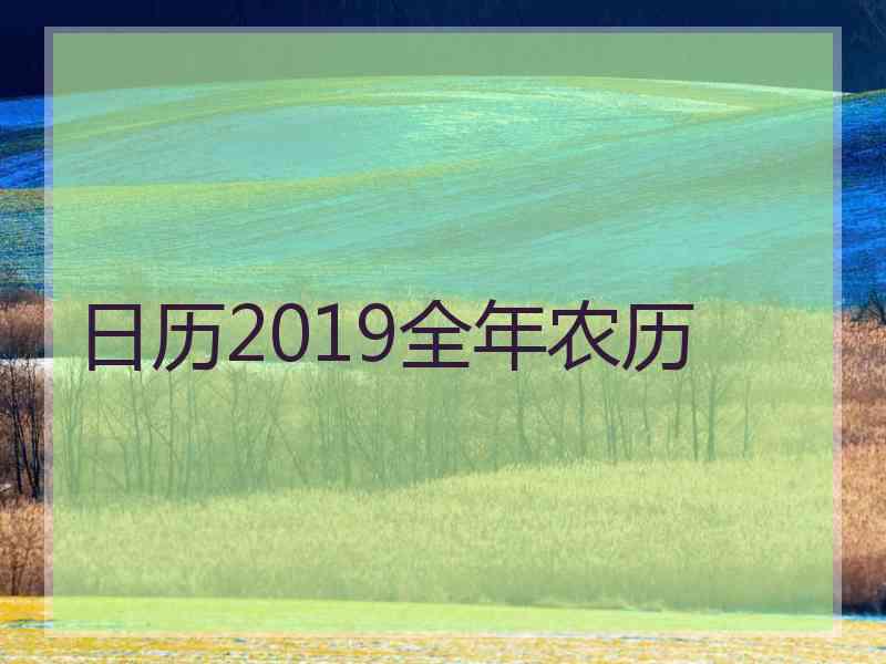 日历2019全年农历