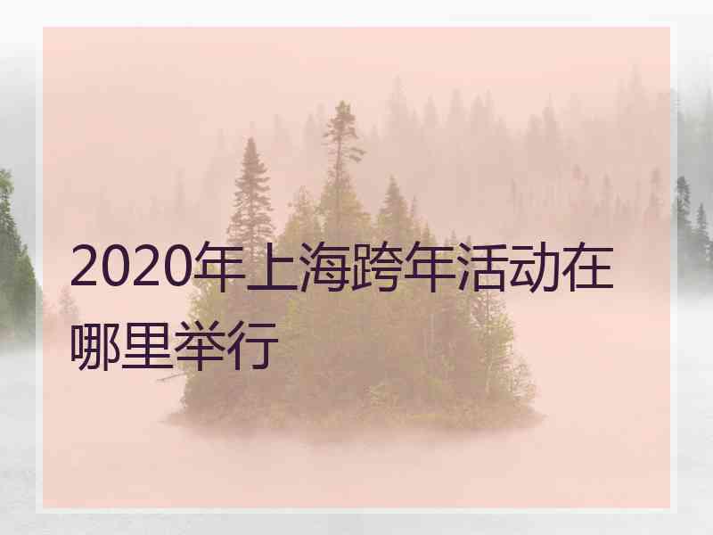 2020年上海跨年活动在哪里举行