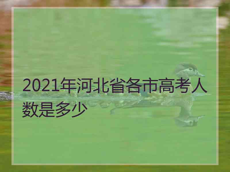 2021年河北省各市高考人数是多少