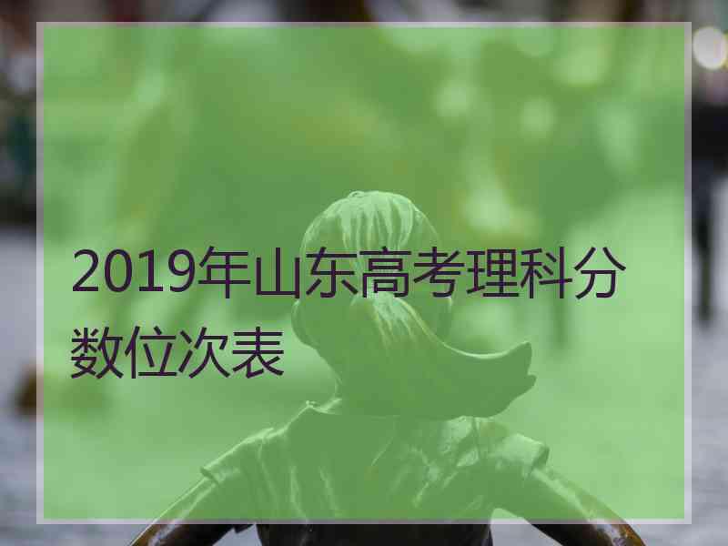 2019年山东高考理科分数位次表