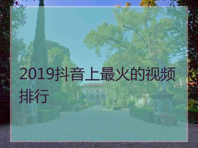 2019抖音上最火的视频排行