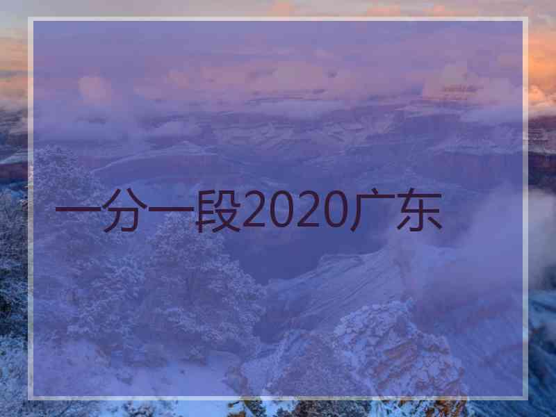 一分一段2020广东