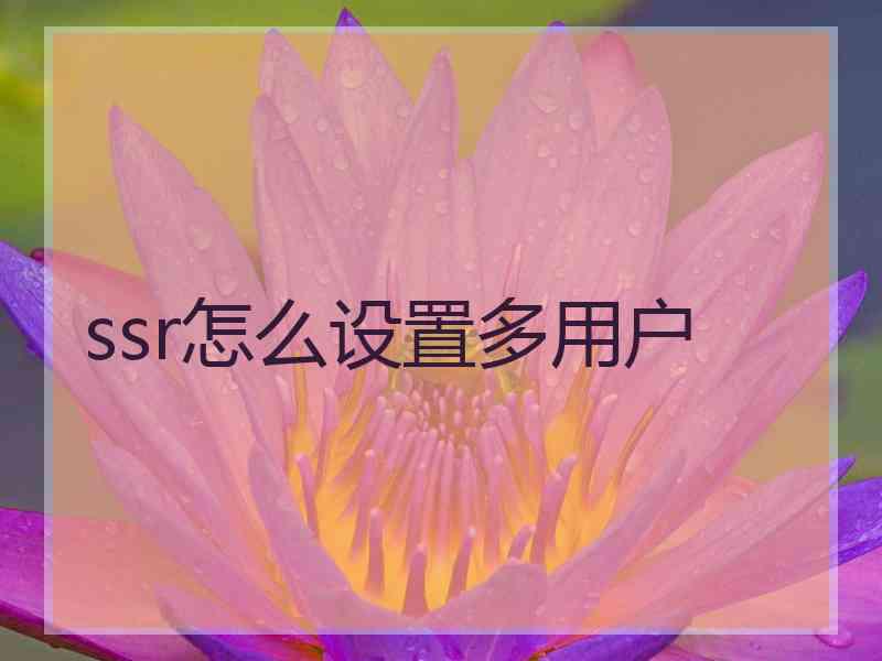 ssr怎么设置多用户