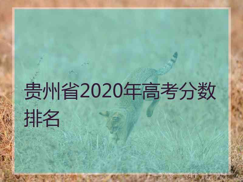 贵州省2020年高考分数排名