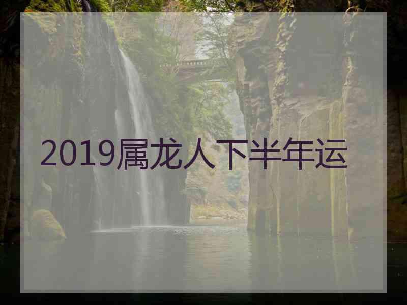 2019属龙人下半年运